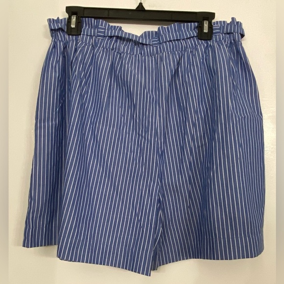 MILLE Cotton Striped Shorts Blue & White Size Large - Picture 2 of 5